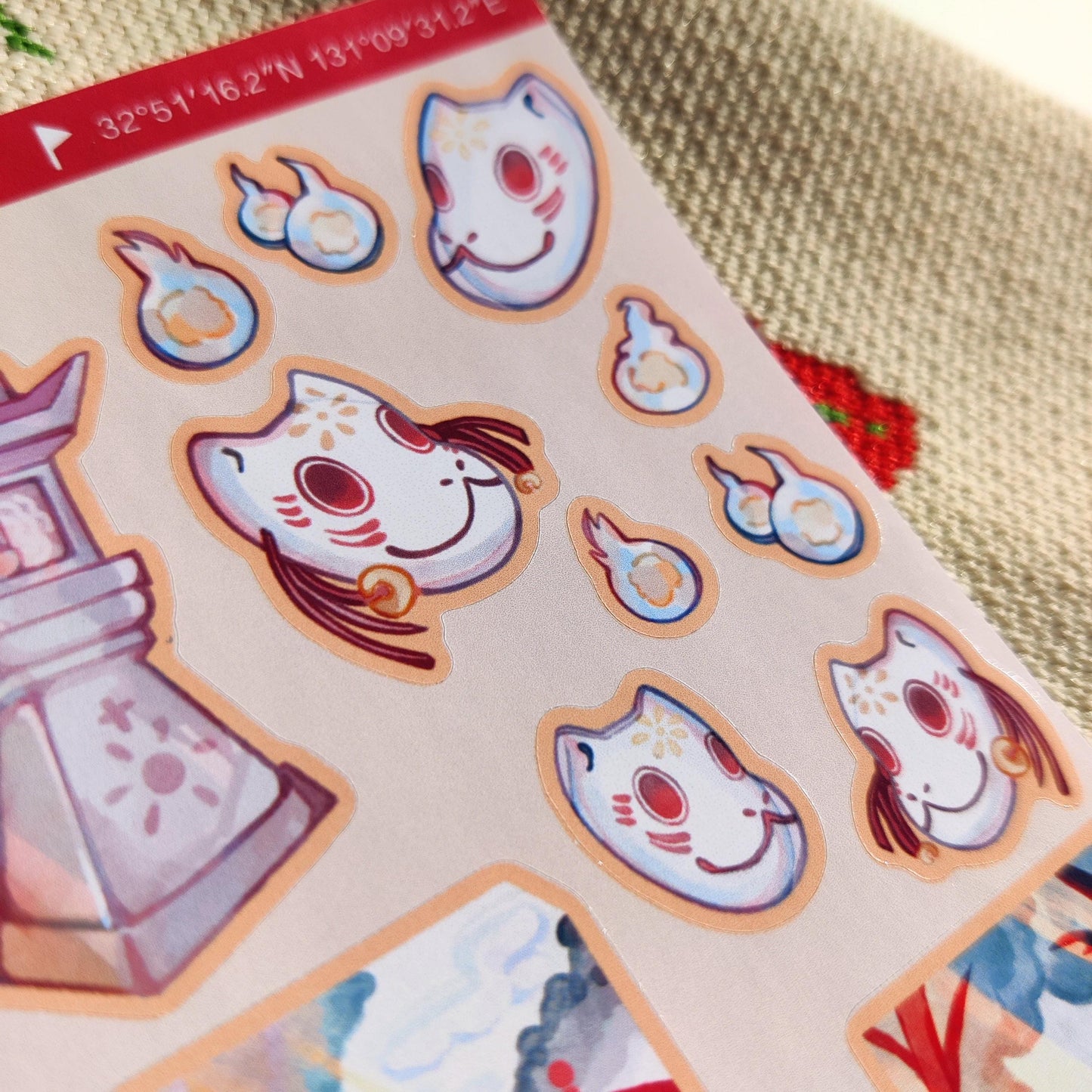 JAPAN Shrines&Temples Sticker sheet | 75 x 150mm