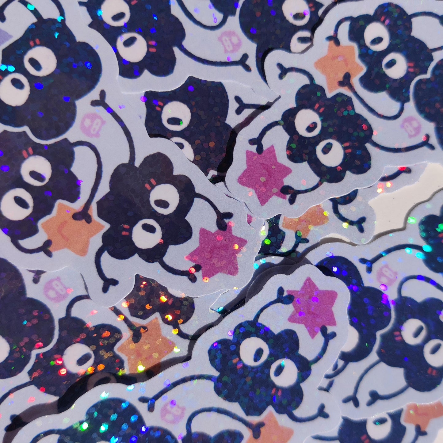 Holographic Soot Sprite Vinyl Sticker | 4.5cm x 8cm