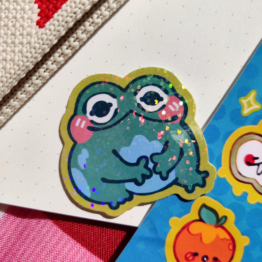 Holographic Shiny Frog Sticker | 4cm x 4cm