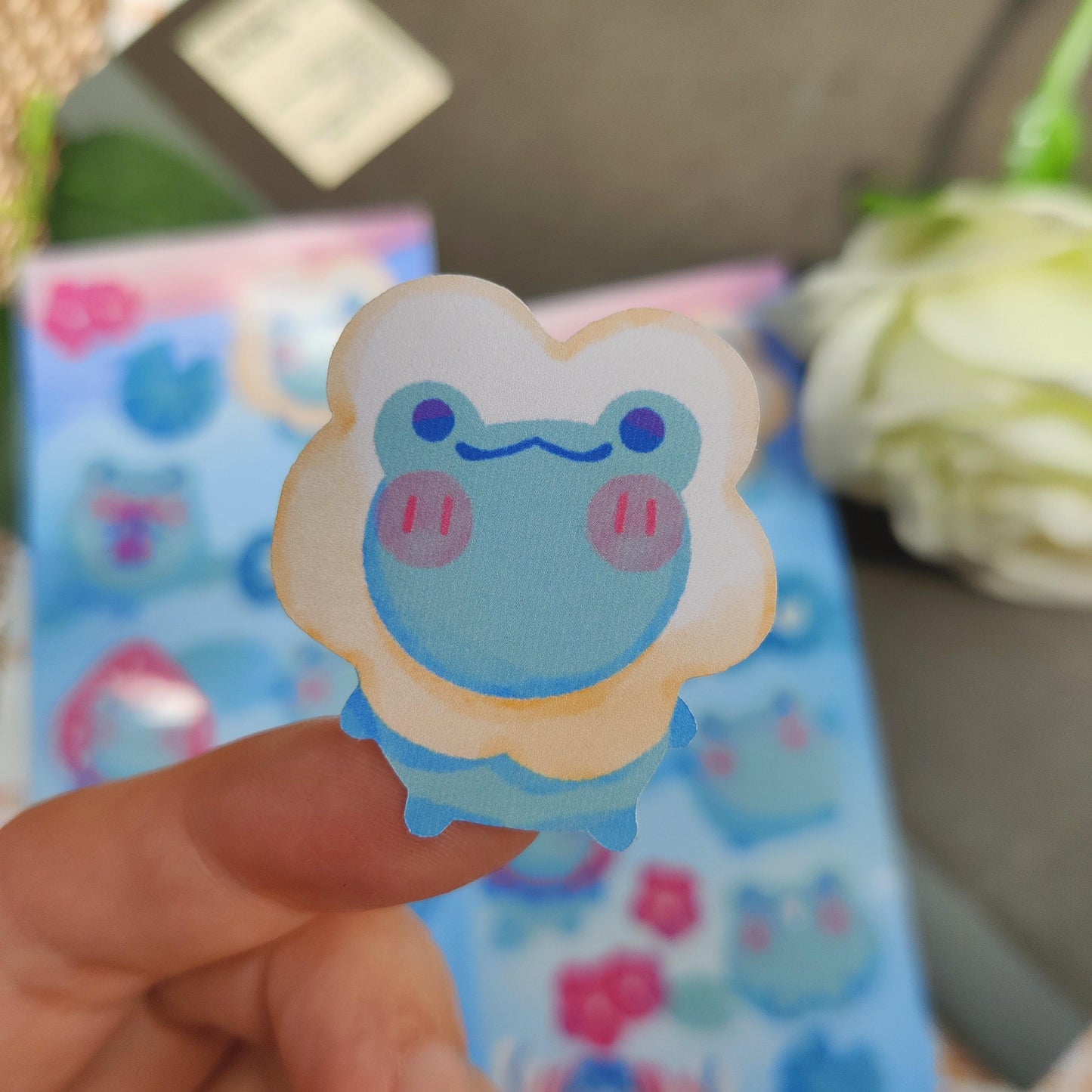 Fun Froggy STICKER SHEET, 12 designs 6 frogs | 75 x 150mm