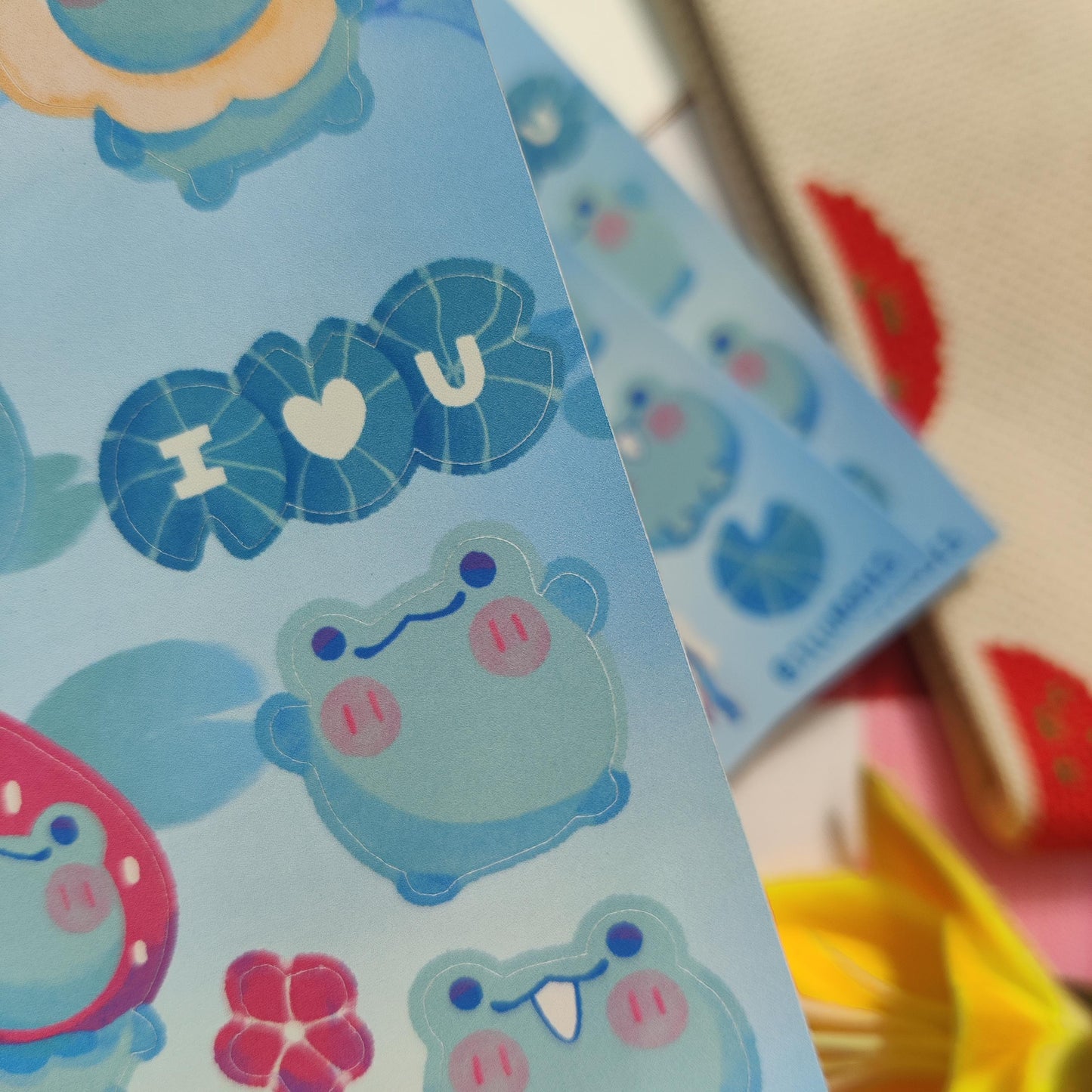 Fun Froggy STICKER SHEET, 12 designs 6 frogs | 75 x 150mm