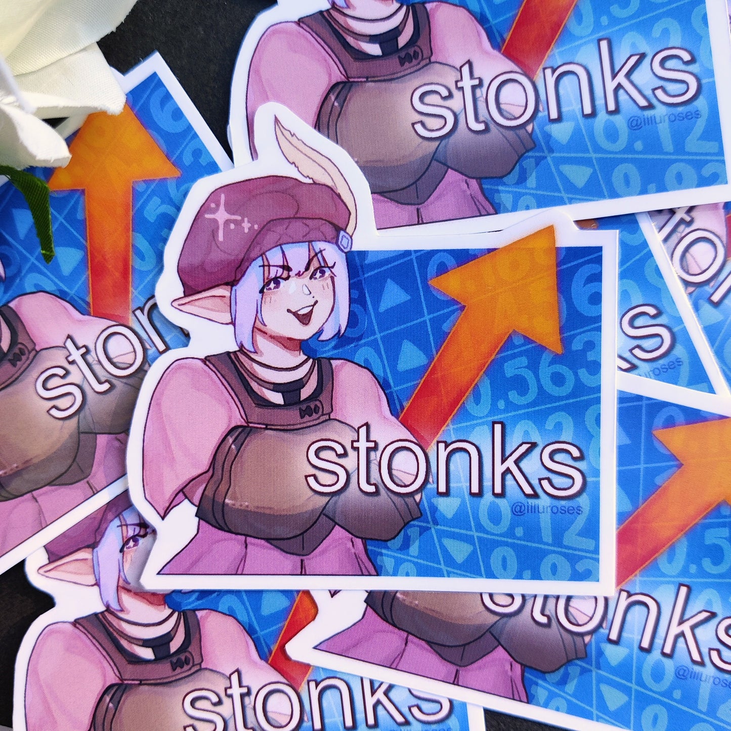 FFXIV Tataru Stonks Meme Vinyl Sticker | 7 x 7cm