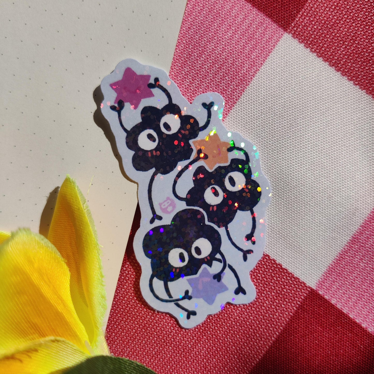 Holographic Soot Sprite Vinyl Sticker | 4.5cm x 8cm