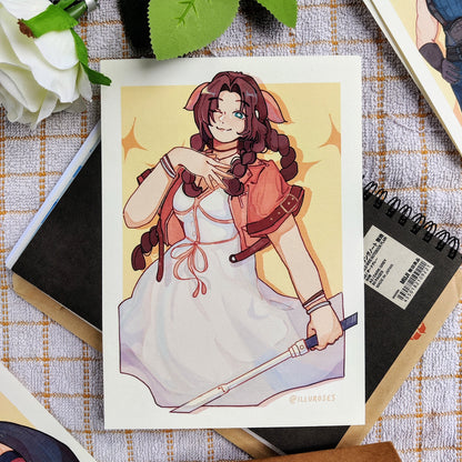 FFVII Aerith Gainsborough Art Print | A6, A5