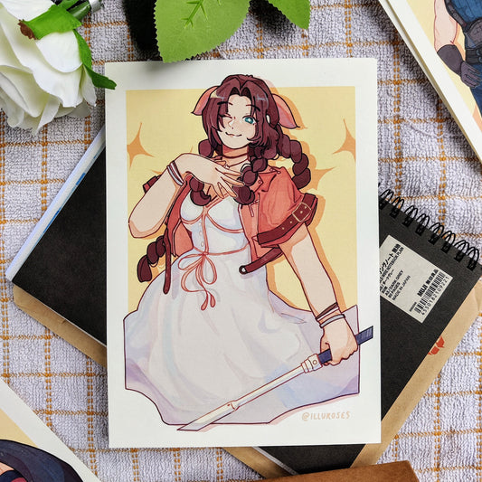 FFVII Aerith Gainsborough Art Print | A6, A5