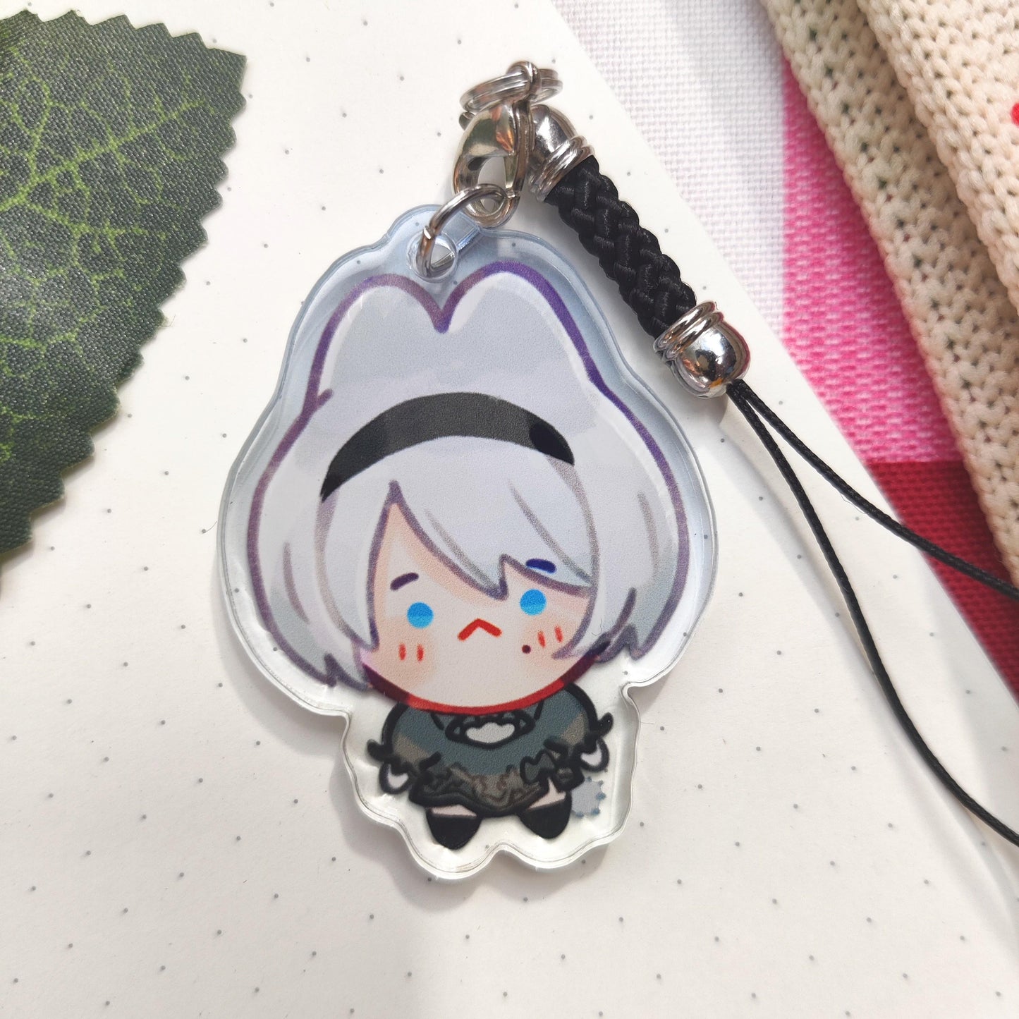 NIER Automata 9S, 2B, A2, Acrylic Phone Charm Double Sided