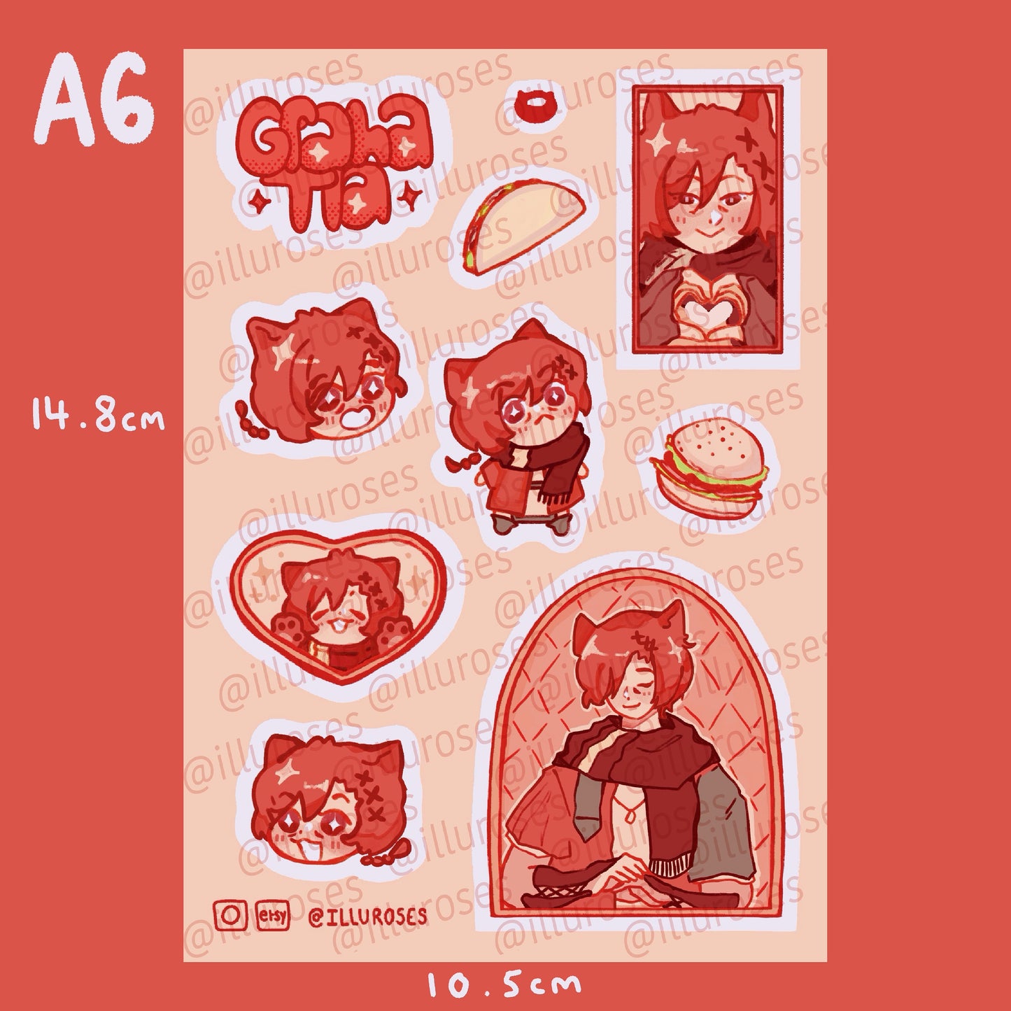 FFXIV Assorted G'raha Tia Sticker Sheet | 105 x 148 mm