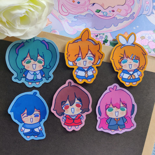 VOCALOID Skrunkly Stickers | Hatsune Miku, Kagamine Rin, Len, Luka, KAITO, MEIKO