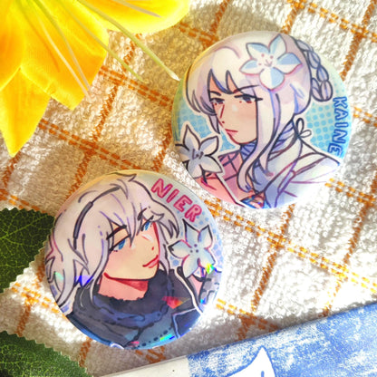 NIER Replicant ver1.22 58mm Holo Badges | Nier Bro, Kaine