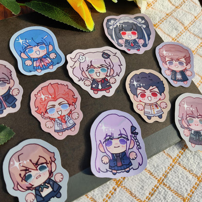 DANGANRONPA Skrunkly Sticker | Makoto, Kyoko, Byakuya, Junko, Ishimaru, Leon, Sayaka, Mondo, Chihiro, Trigger Happy Havoc, DR