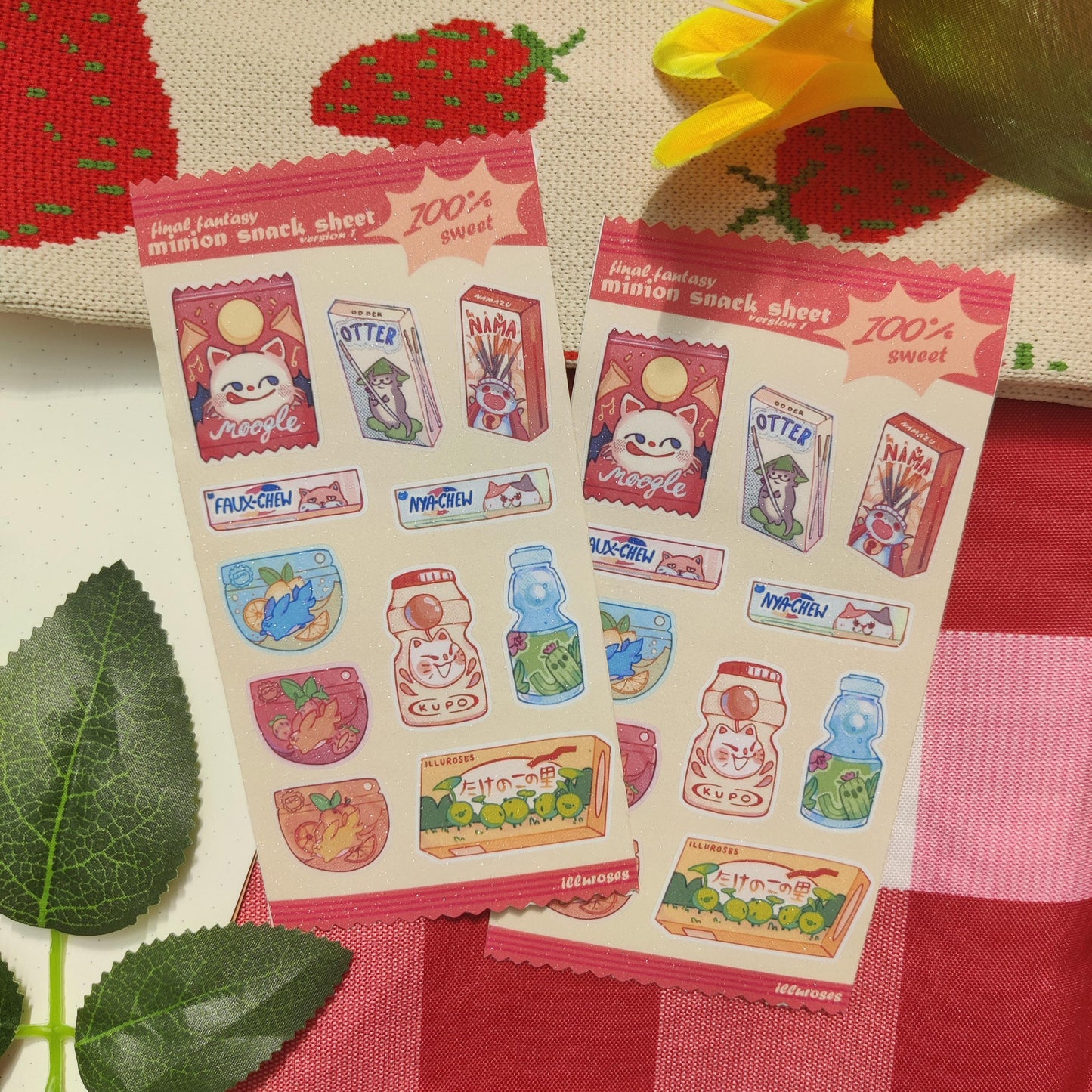 FFXIV Minions Snack Sticker Sheet | 75 x 150mm