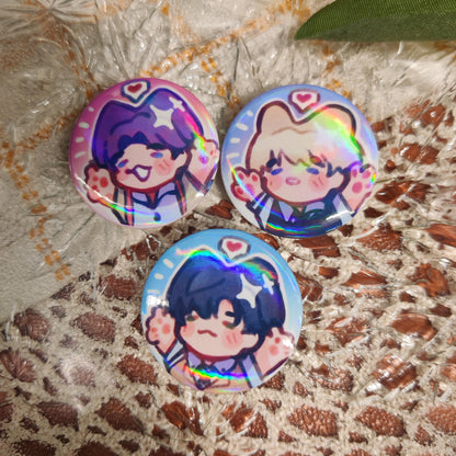 Love and Deepspace LIs holographic buttons badges | 32mm