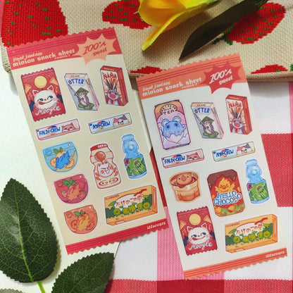 FFXIV Minions Snack Sticker Sheet | 75 x 150mm