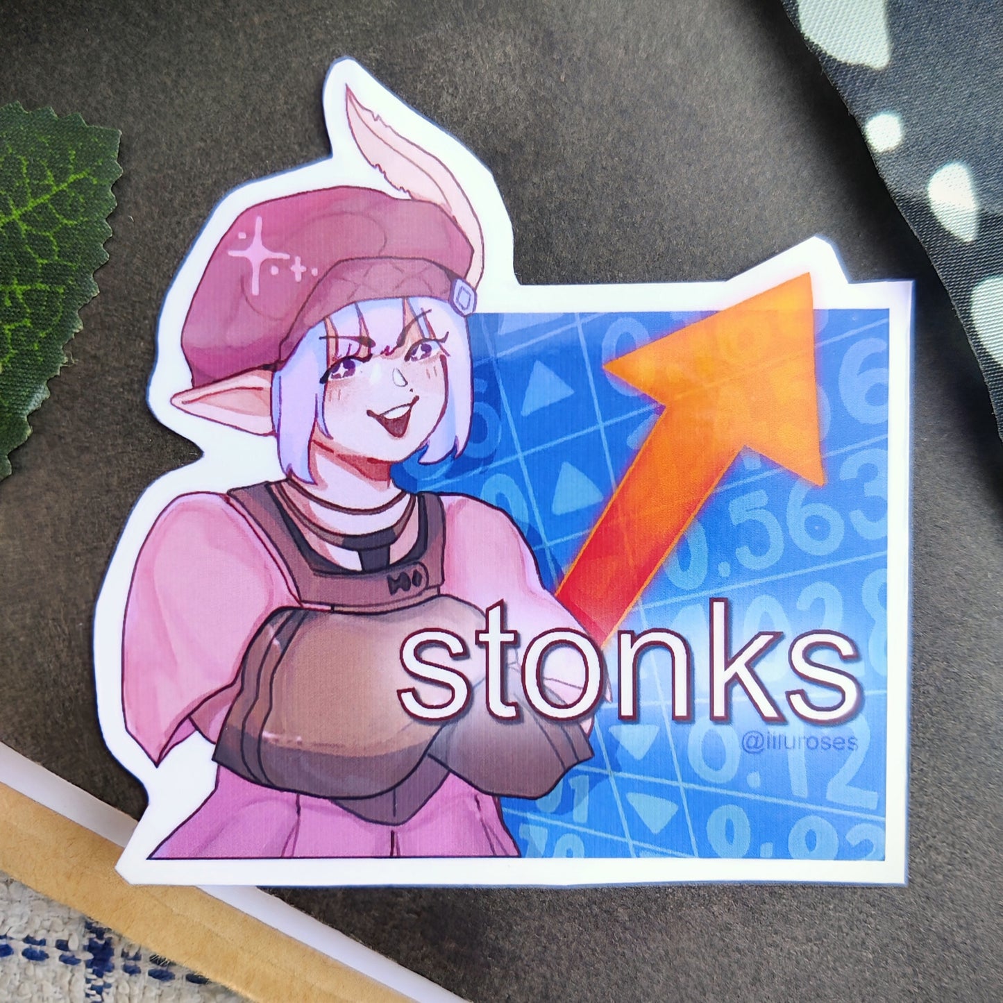 FFXIV Tataru Stonks Meme Vinyl Sticker | 7 x 7cm