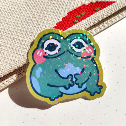 Holographic Shiny Frog Sticker | 4cm x 4cm