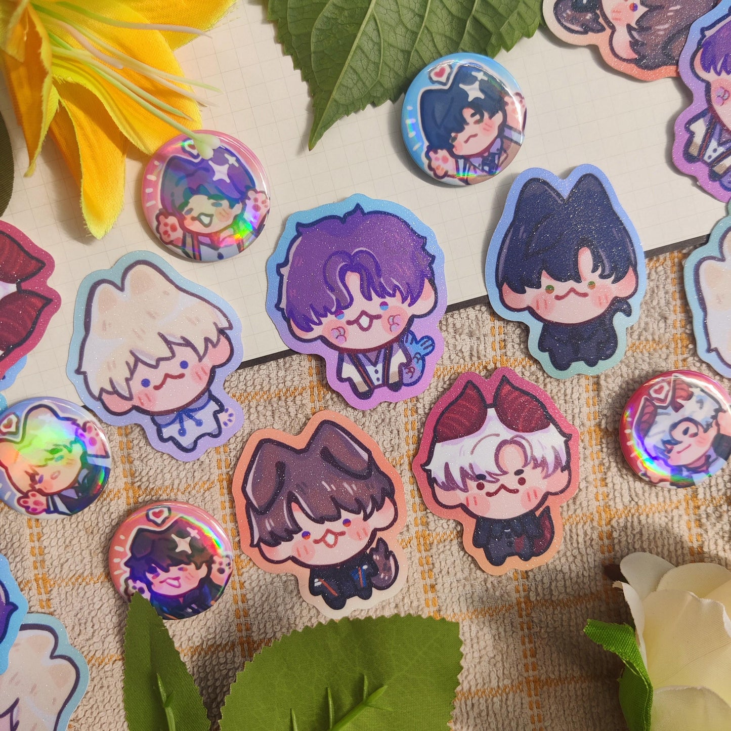 Glitter Film Love and Deepspace LIs Character Stickers