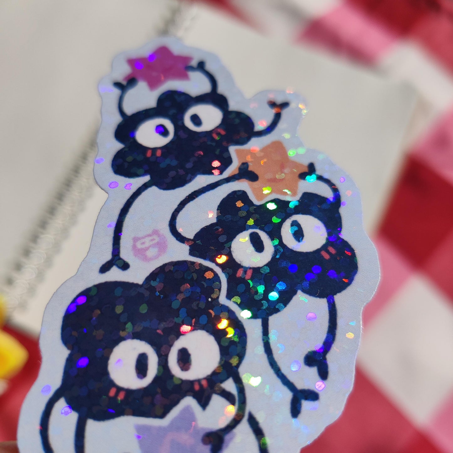 Holographic Soot Sprite Vinyl Sticker | 4.5cm x 8cm
