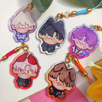 Love and Deepspace LIs, Acrylic Phone Charm | xavier, zayne, rafayel, sylus, caleb,