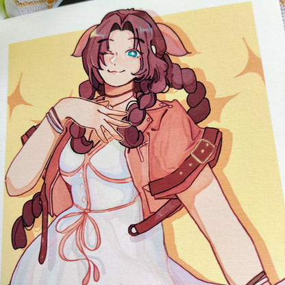 FFVII Aerith Gainsborough Art Print | A6, A5