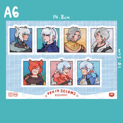 FFXIV Scions of the Seventh Dawn Sticker Sheet | 148 x 105mm