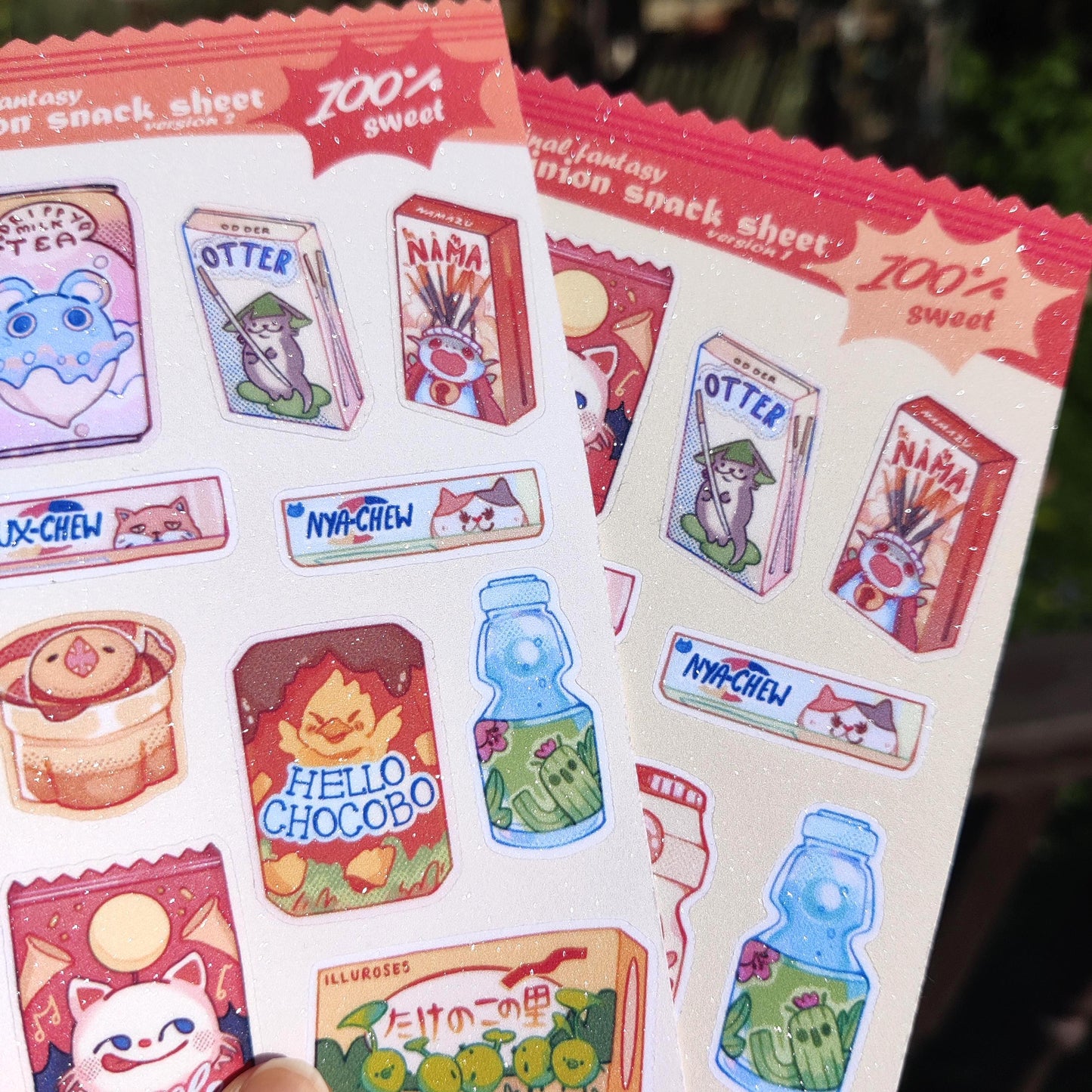 FFXIV Minions Snack Sticker Sheet | 75 x 150mm