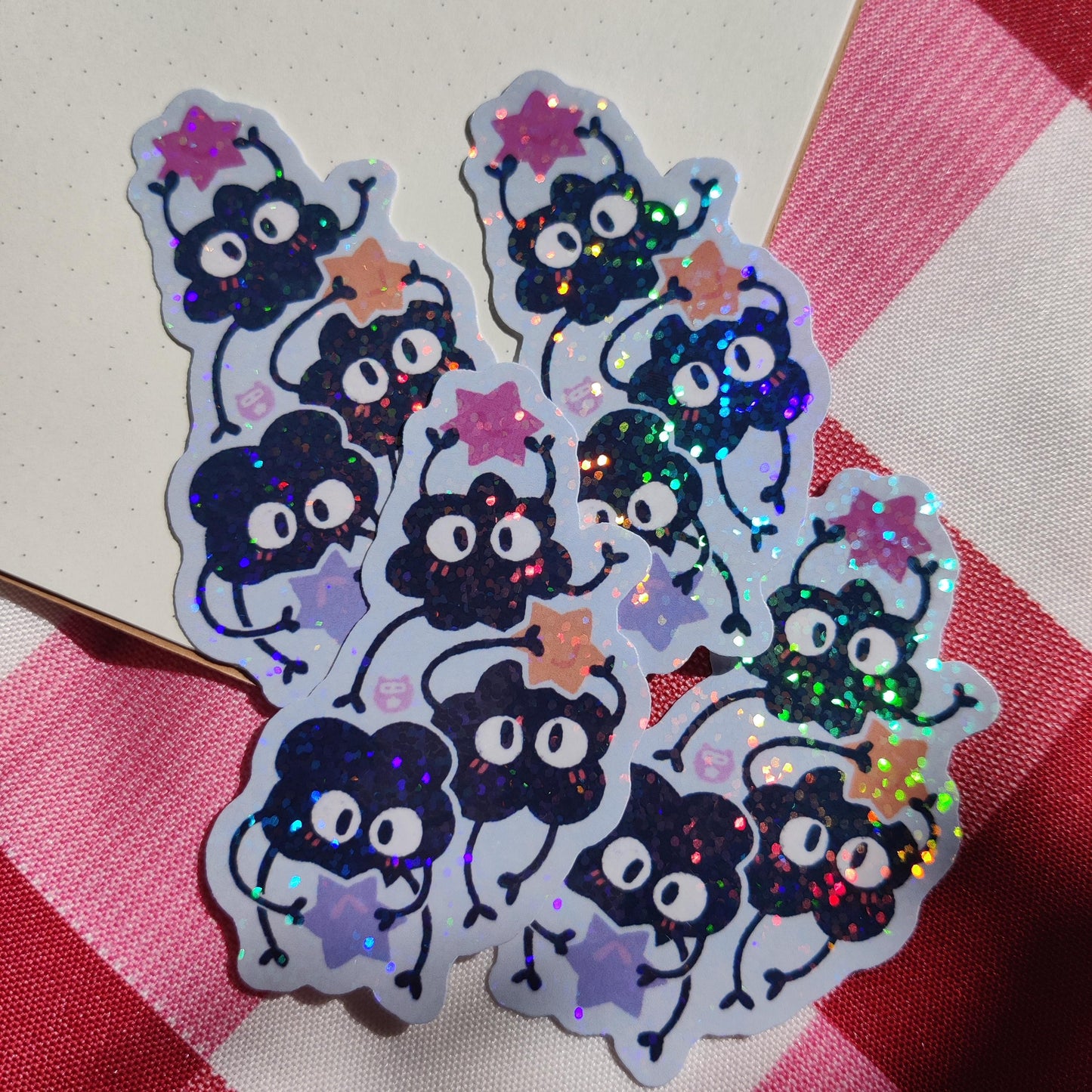 Holographic Soot Sprite Vinyl Sticker | 4.5cm x 8cm
