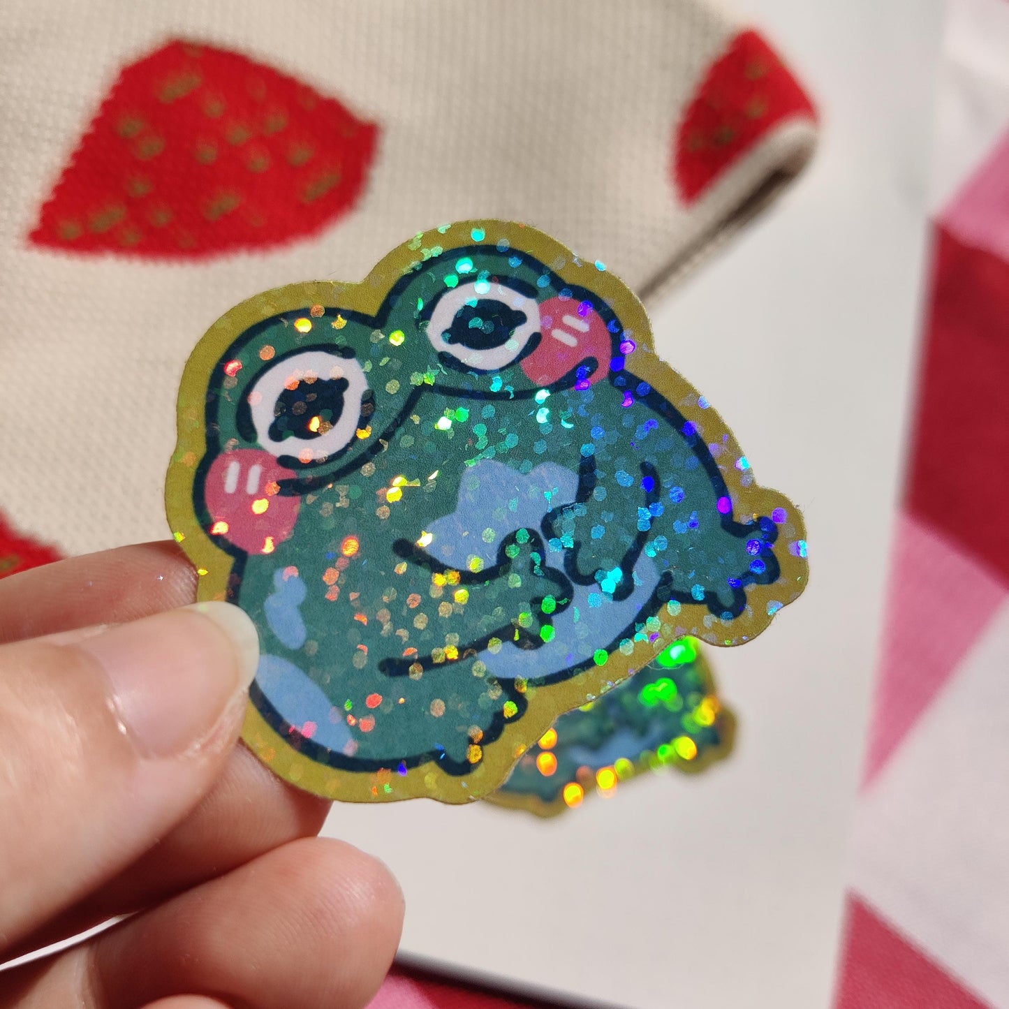 Holographic Shiny Frog Sticker | 4cm x 4cm