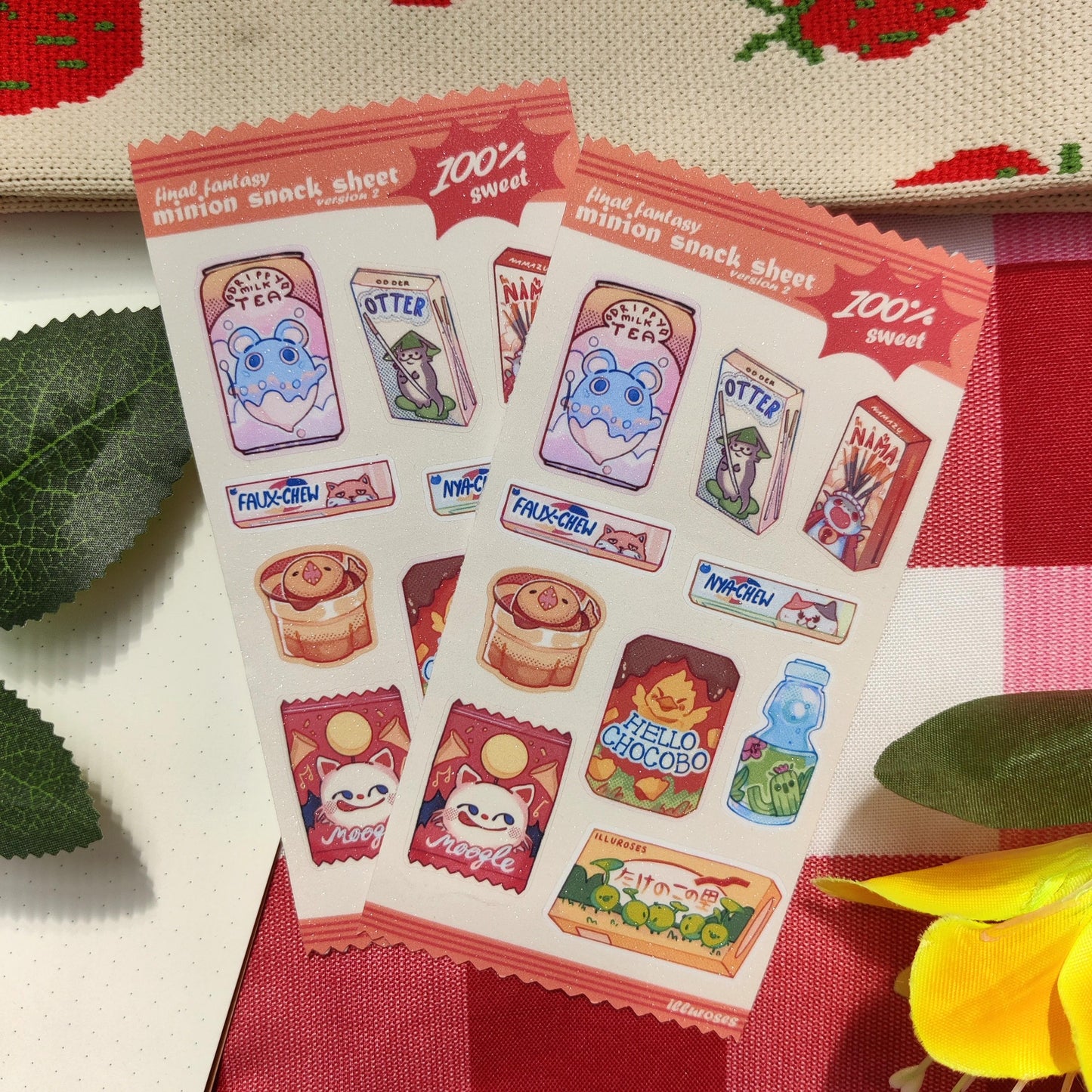 FFXIV Minions Snack Sticker Sheet | 75 x 150mm