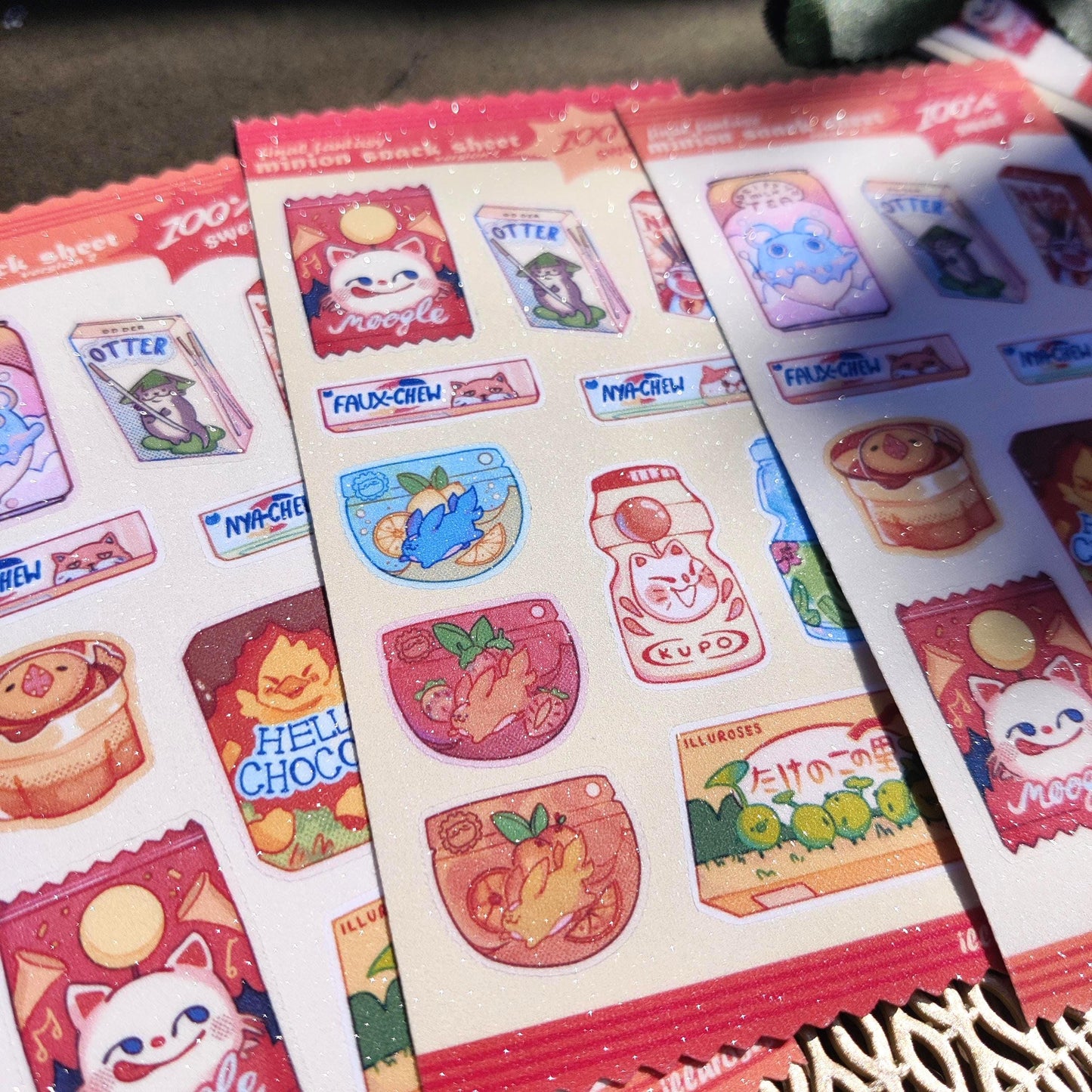 FFXIV Minions Snack Sticker Sheet | 75 x 150mm