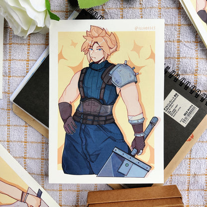 FFVII Cloud Strife Art Print | A6, A5