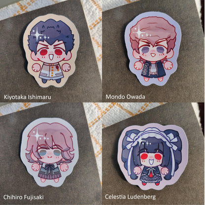 DANGANRONPA Skrunkly Sticker | Makoto, Kyoko, Byakuya, Junko, Ishimaru, Leon, Sayaka, Mondo, Chihiro, Trigger Happy Havoc, DR