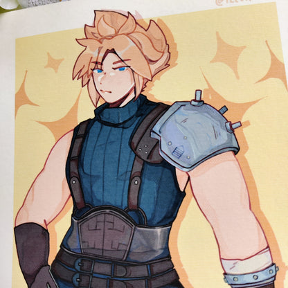 FFVII Cloud Strife Art Print | A6, A5