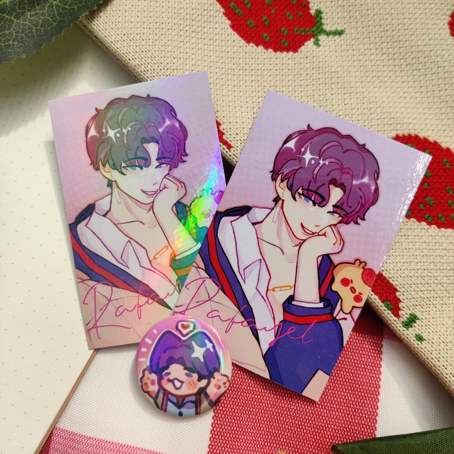 Rafayel Love and Deepspace LI Photocards holographic, handmade, LADS, fishie, mephisto, xavier, zayne, sylus, caleb, pc, poca, A5 art PRINT