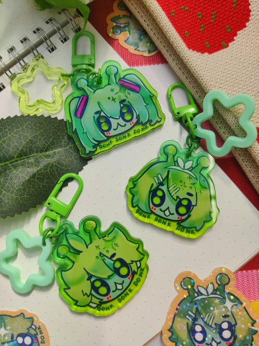 VOCALOID, Glorp Hatsune Miku, Kagamine Rin, Kagamine Len lien donk silly meme aeiou, ita bag, deco, star, accessory, Acrylic keychain Charm