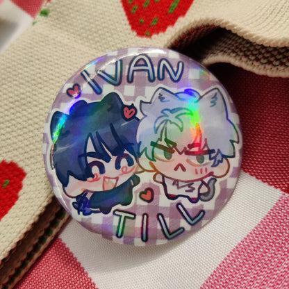 ALIEN STAGE large character holo BADGE 58mm Skrunkly, Till, Ivan, Mizi, Sua, Hyuna, Luka, alnst, ivantill, mizisua, hyuluka, ita bag, deco